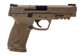 The feature-rich S&W M&P45 2.0 comes chambered for the decisive 45 Automatic Colt Pistol round, this M&P 2.0 also features a curled trigger.